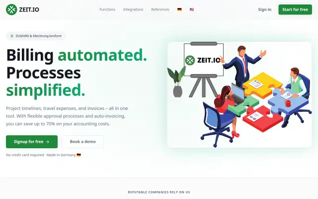 Screenshot of zeit.io
